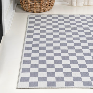 Ainsley Modern Cottage Checkerboard Washable Area Rug